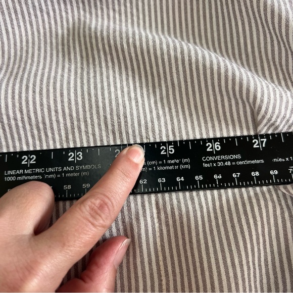 Lime Ricki grey & white pin striped women’s Caftan Red Trim & Tassles - Picture 9 of 9